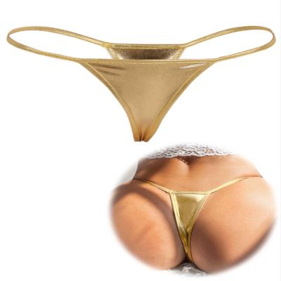 ohyeahlady Women's Faux Leather Micro Bikini Thong