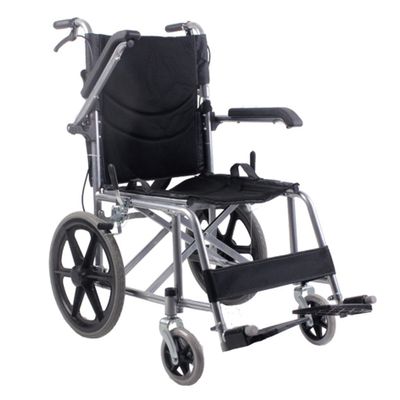 XNYXLPP Lightweight Folding Transport Wheelchair for Adults, 17-Inch Seat, Attendant-Propelled, with Hand Brakes (Black)
