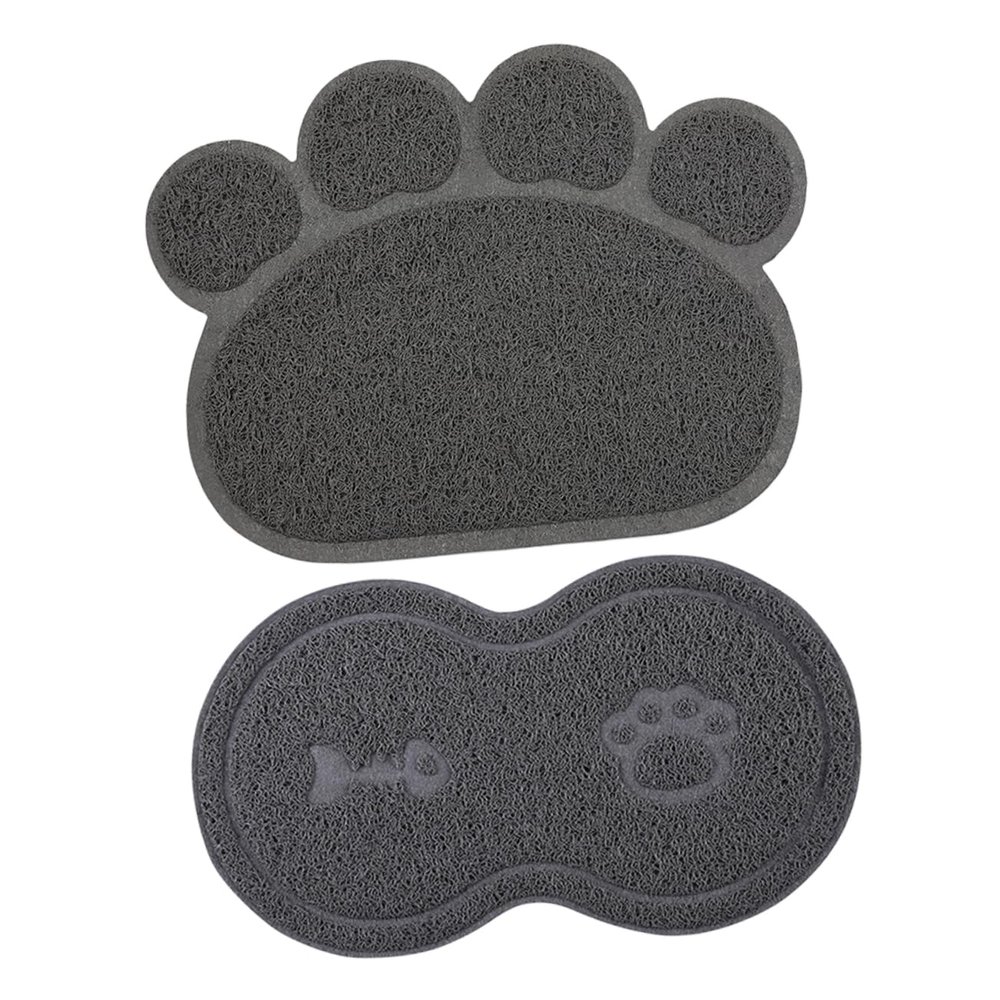 WOONEKY 2-Piece Non-Slip Pet Feeding Mat for Dogs and Cats