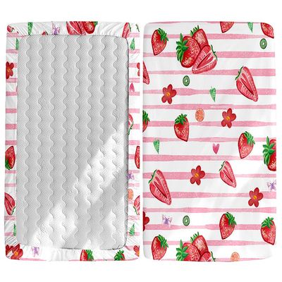 Morbuy Fruit Print Fitted Sheet for Baby Crib, 95 x 65 cm