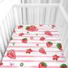 Morbuy Fruit Print Fitted Sheet for Baby Crib, 95 x 65 cm view 3