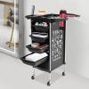 Salon Rolling Cart with 4 Drawers, Tray and Wheels for Beauty Salons, Hair Salons and Home (Black) view 1