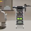 Salon Rolling Cart with 4 Drawers, Tray and Wheels for Beauty Salons, Hair Salons and Home (Black) view 2