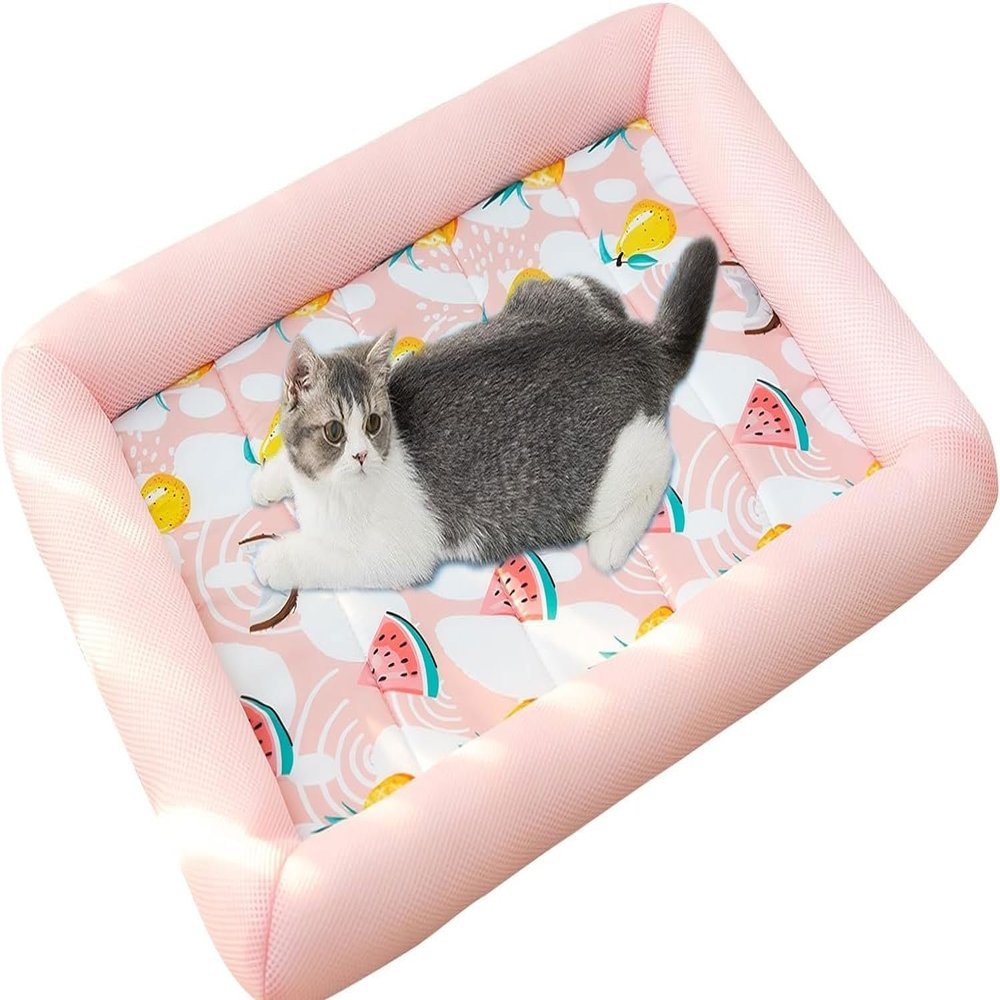 Self-Cooling Pet Mat for Dogs and Cats, Washable Ice Silk Bed