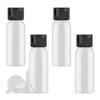 PQPAUTY 4-Pack 30 mL Transparent Plastic Lotion Bottles with Black Flip-Top Caps view 1