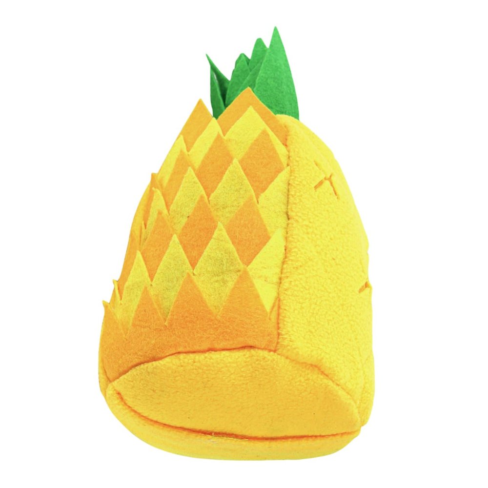 Yellow Pineapple Snuffle Toy for Dogs with Squeak and Treat Dispenser