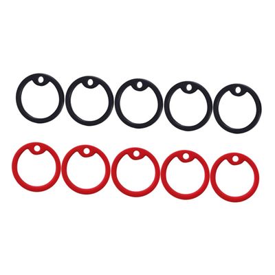 Parliky Silicone Dog Tag Silencers Black and Red 10 Pack