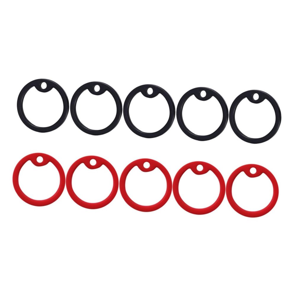 Parliky Silicone Dog Tag Silencers Black and Red 10 Pack