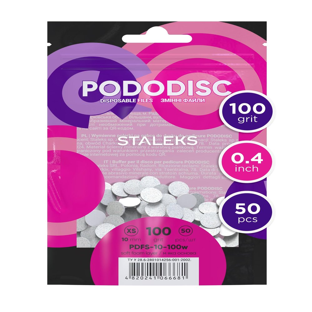 STALEKS PRO Expert PODODISC XS Disposable Abrasive Pads, Grit 100, 50 Count
