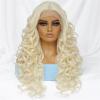 Curly Synthetic Lace-Front Wig for Women, Glueless, 13 x 4, 1#613, 180% Density, 24 Inches view 1