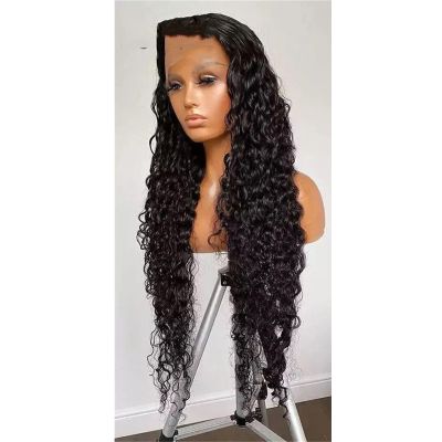 Pre-Plucked Lace Front Wig, Water Wave Human Hair, 16-Inch, 180% Density