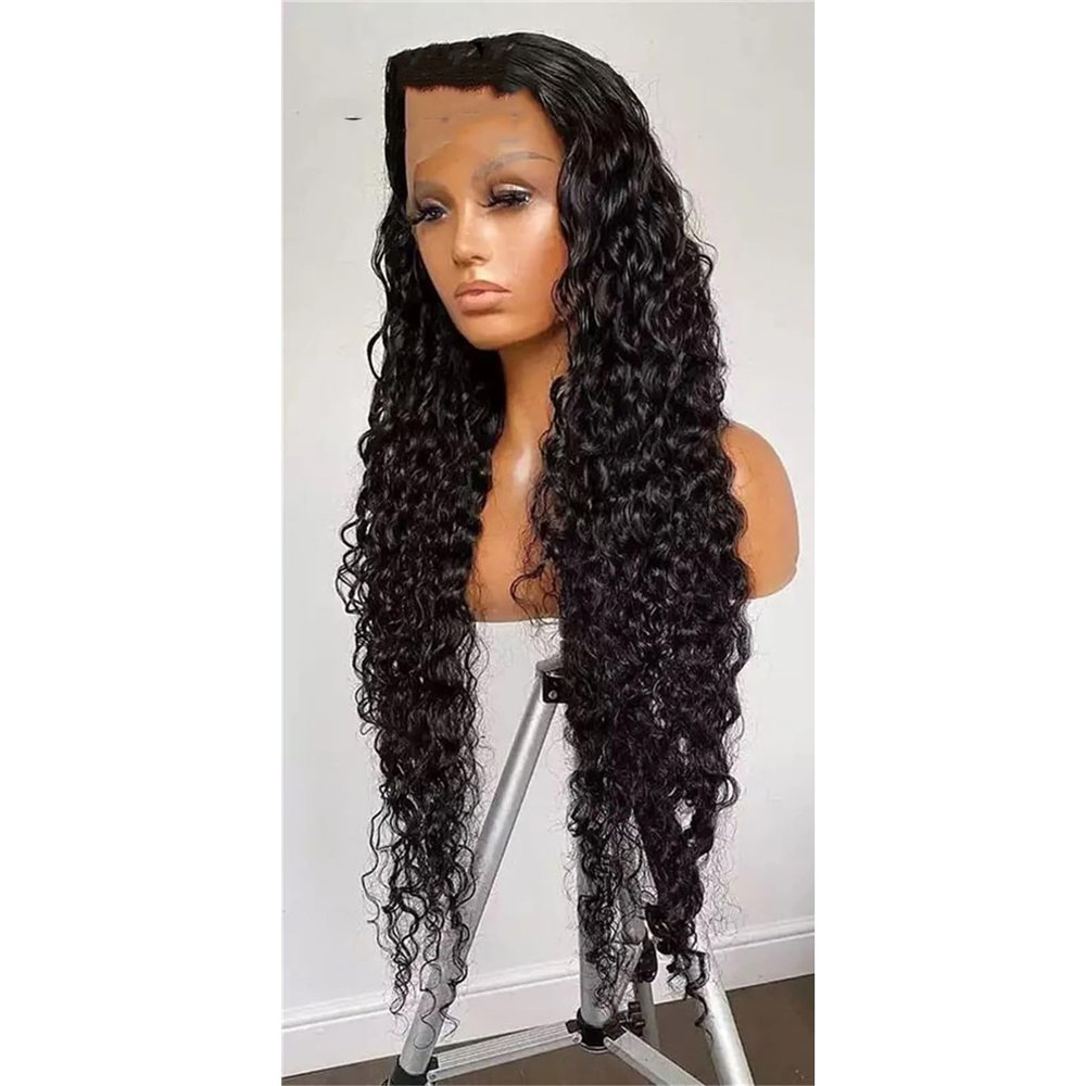 Pre-Plucked Lace Front Wig, Water Wave Human Hair, 16-Inch, 180% Density