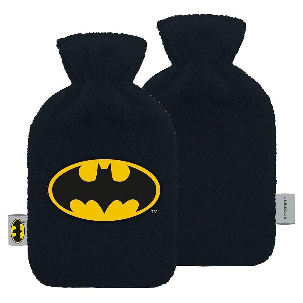 BATMAN Logo Plush Embroidered Hot Water Bottle