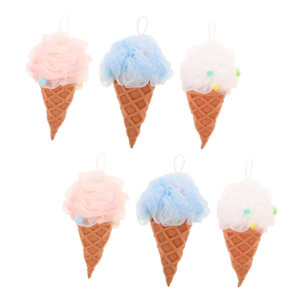 FOYTOKI 6-Piece PE Shower Sponge Set with Loofah