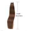 Tape-In Hair Extensions, Chocolate Brown Remy Human Hair, Straight, Seamless, Thick Ends view 4