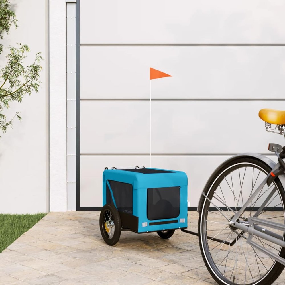 ZEYUAN Blue and Black Dog Bicycle Trailer, Oxford Fabric & Iron, 93911