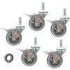 HTFKFW Polyurethane Swivel Casters, Standard Stem, 225 kg Capacity, 5-Pack (Brake, M8) view 1