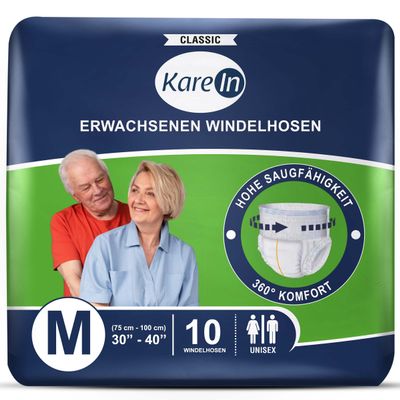 Adult Incontinence Pants, 10-Pack, Size M (75–100 cm)