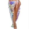 GRRKDFQ Women's Sexy Mermaid Cosplay Costume Lace-Up Long Wrap Hip Skirt, Pink, M view 2