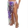 GRRKDFQ Women's Sexy Mermaid Cosplay Costume Lace-Up Long Wrap Hip Skirt, Pink, M view 3