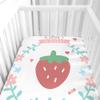 Odot Fitted Crib Sheet for Baby and Toddler Beds with Strawberry Print, Microfiber Mattress Cover, Nordic Wreath, 70 x 140 cm view 4