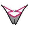 Novenes Open-Crotch Thong, Black, XL/2XL view 2