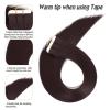 16–26 in Tape-In Hair Extensions, Remy Brazilian Human Hair, Invisible Skin Weft, No. 2 Dark Brown view 3