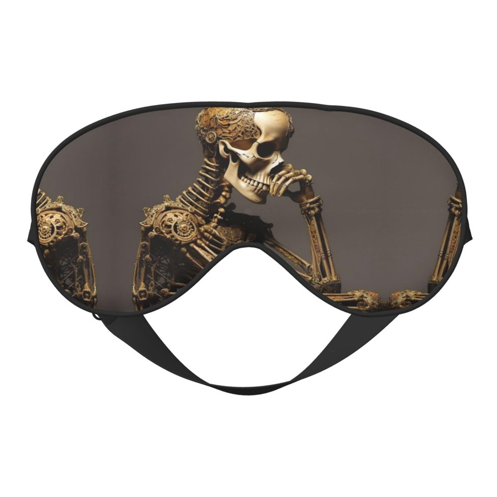 Interesting Skeleton Print, Ultra-Soft Light-Blocking Eye Mask for Optimal Comfort and Restful Sleep
