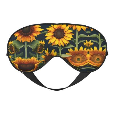 Unisex Sleep Mask with Sunflower Design, Soft, Comfortable, Light-Blocking Eye Mask