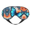 Blue Butterfly Print Sleep Mask, Unisex, Soft, Comfortable, Light-Blocking Eye Mask view 1