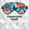 Blue Butterfly Print Sleep Mask, Unisex, Soft, Comfortable, Light-Blocking Eye Mask view 3