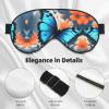 Blue Butterfly Print Sleep Mask, Unisex, Soft, Comfortable, Light-Blocking Eye Mask view 4