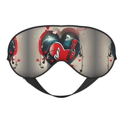 Ultra-Soft, Light-Blocking Eye Mask with “Treble Love and Music” Print for Optimal Comfort and Restful Sleep