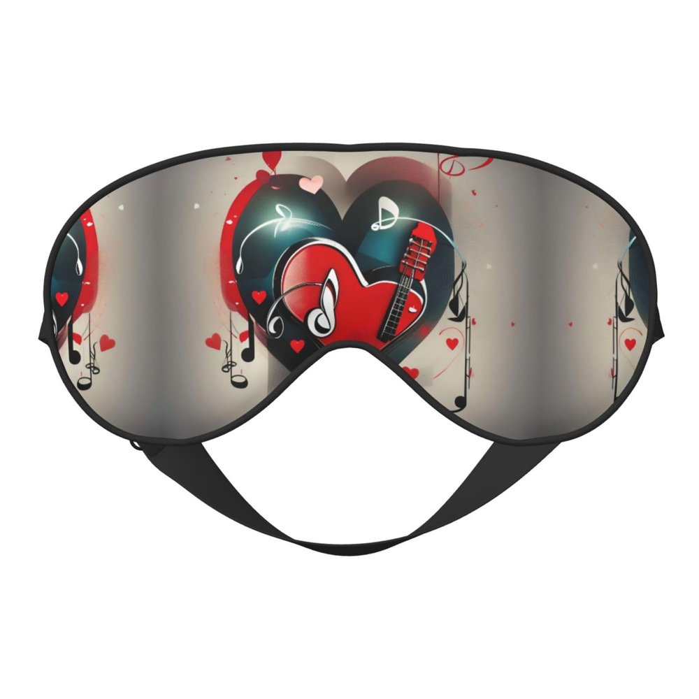 Ultra-Soft, Light-Blocking Eye Mask with “Treble Love and Music” Print for Optimal Comfort and Restful Sleep