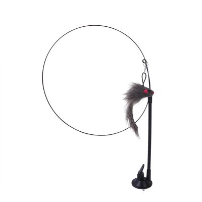 SUBLXPoten Interactive Cat Toy with Feather Bird and Bell, Cat Wand with Suction Cup, Color A-03