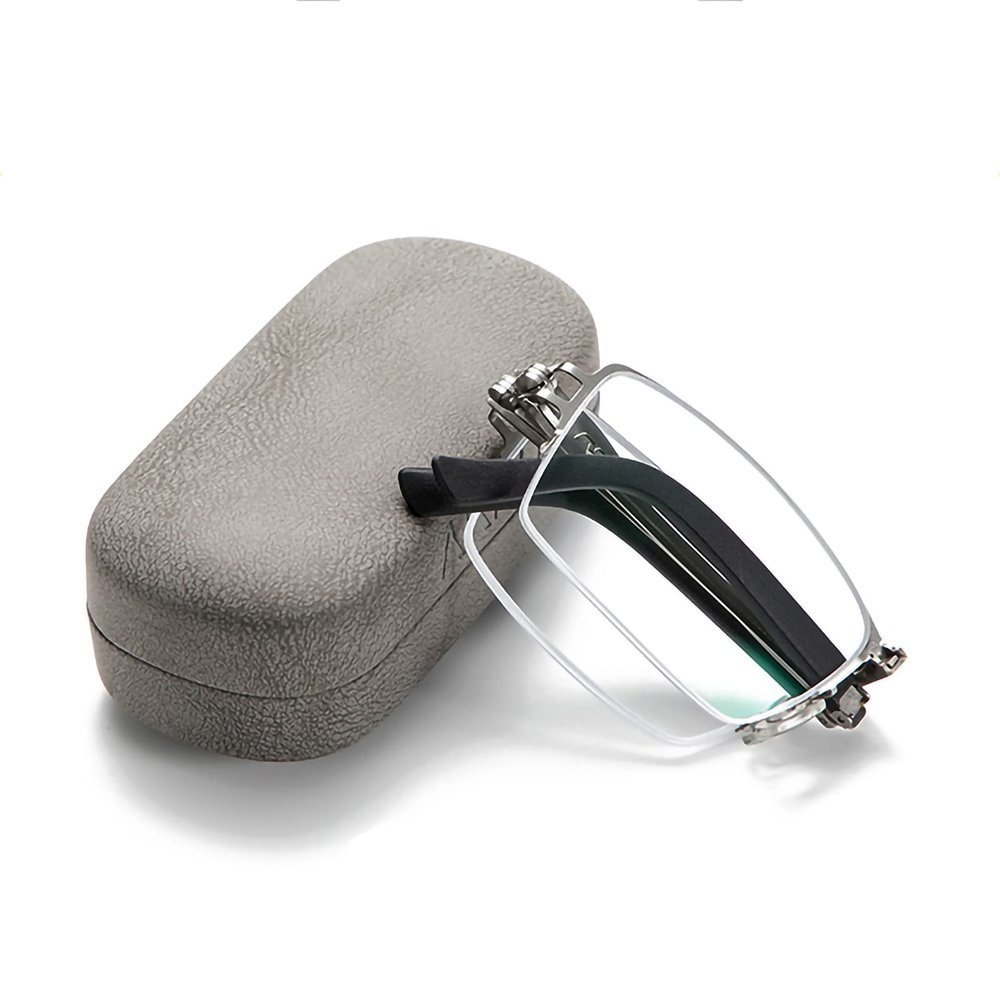 ZGYOZMNG Progressive Multifocal Reading Glasses, Foldable Blue-Light-Blocking Computer Glasses, Lightweight Portable Transitional Readers, Gold, +1.00 (Gray 1.5)