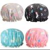 AYWTIUN Thick Double-Layer Shower Caps for Women, Colorful, Waterproof (Color I) view 3