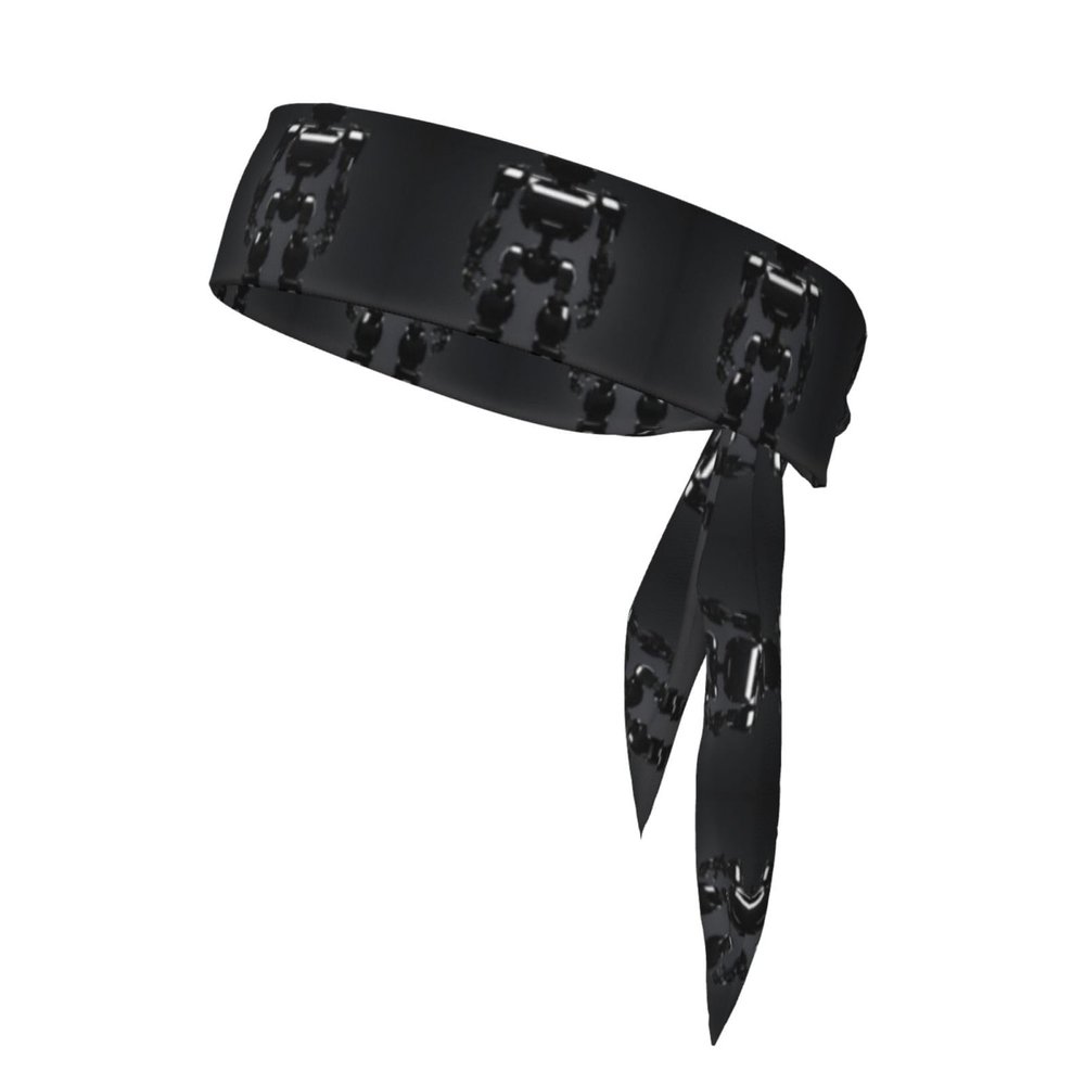 Black Robot Sweat-Absorbing Bandana Headband
