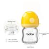 YOHKOH Wide-Neck Glass Baby Bottles, Anti-Colic Set with Ultra-Soft Silicone Nipples, 1+ Month, Yellow, 100 mL, 2-Pack view 3