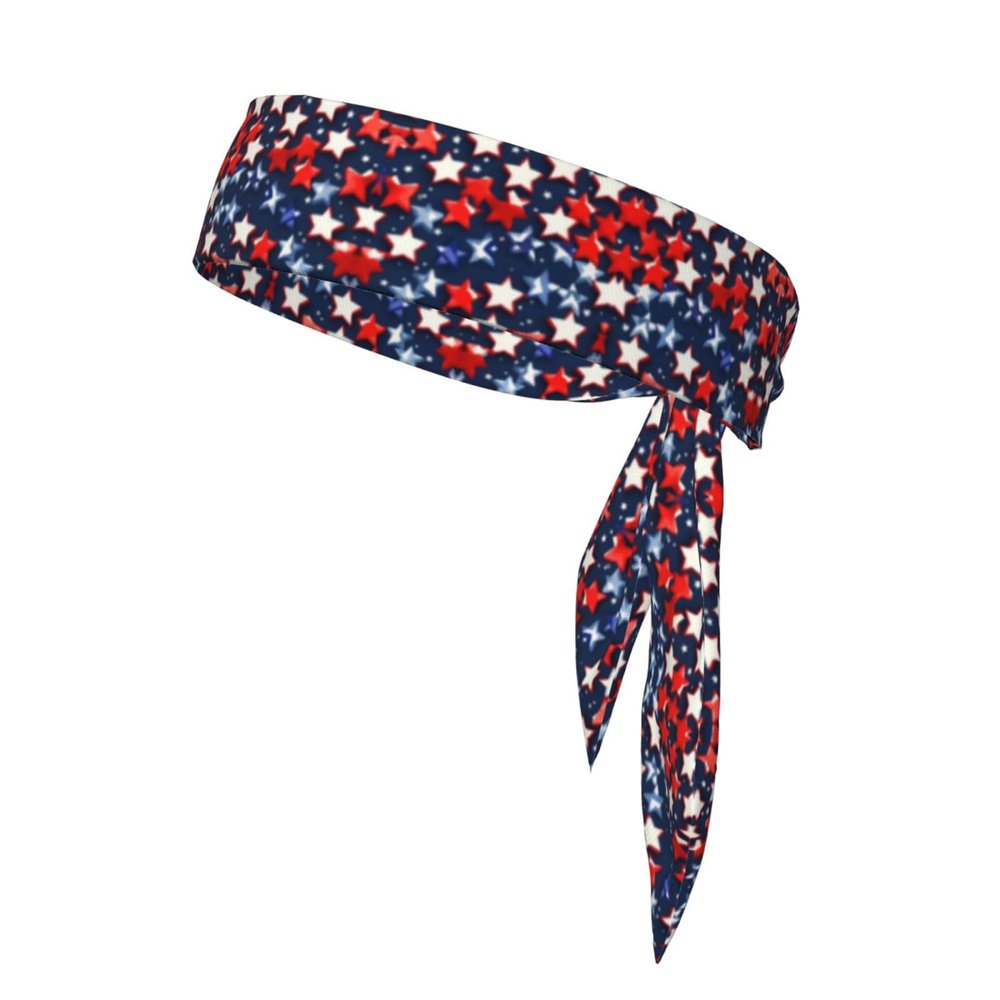 Patriotic Stars Stripes Independence Day Performance Sweat-Absorbing Headband for Tennis, Running and Cycling, Unisex Headband for Women and Men