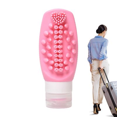 Moreeulsi 2-in-1 Silicone Travel Toiletry Bottle with Scalp Massager