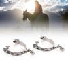 EIMSOAH Stainless Steel Horse Spurs, Silver, 2 Pieces, Patterned Cowboy Boot Spurs view 1