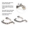 EIMSOAH Stainless Steel Horse Spurs, Silver, 2 Pieces, Patterned Cowboy Boot Spurs view 3