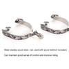 EIMSOAH Stainless Steel Horse Spurs, Silver, 2 Pieces, Patterned Cowboy Boot Spurs view 4