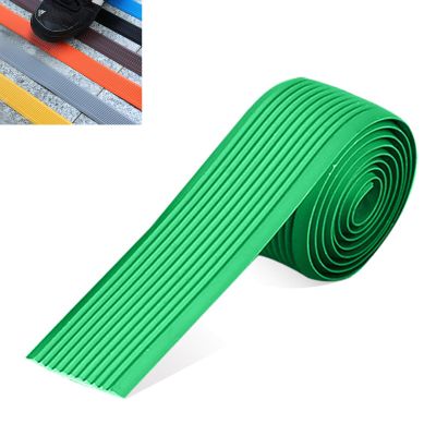 Grooved Self-Adhesive Non-Slip Stair Edge Protector, Green, 14 m (45.9 ft)