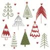 20 Christmas Napkins with Painted Christmas Trees view 1