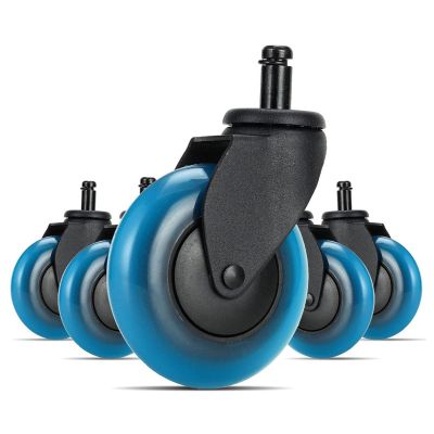 5-Pack 3-Inch Office Chair Casters, Rubber Swivel Wheels