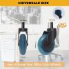 5-Pack 3-Inch Office Chair Casters, Rubber Swivel Wheels view 2