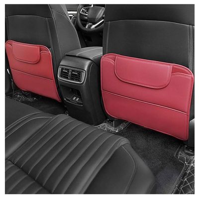 MAJHER Car Seat Back Protector for Toyota Verso/Yaris/Yaris Cross, PU Leather Organizer, Black/Red