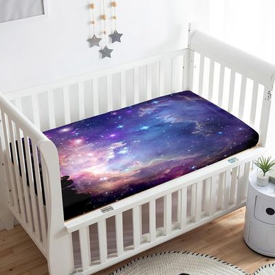 Treer Baby Fitted Crib Sheet with Elastic, Stars, 140 x 70 x 20 cm